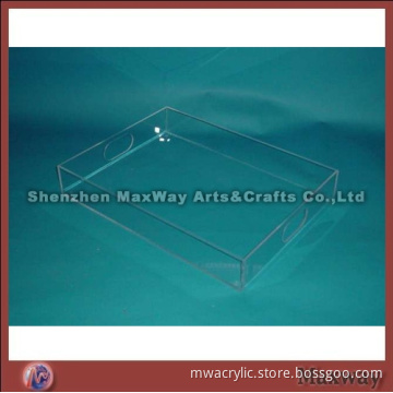 Rectangular Acrylic Food Tray with Personalized Handle